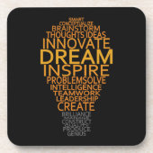 Inspirerend gloeilamp aangepaste onderzetters (Voorkant)