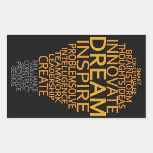 Inspirerend gloeilamp aangepaste stickers