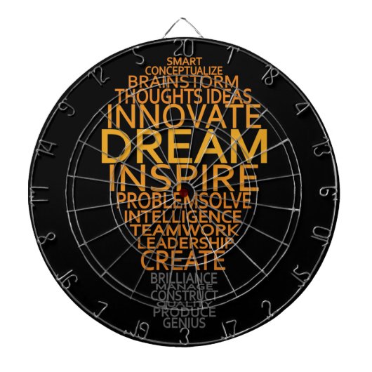 Inspirerend gloeilamp dartboard dartbord (Voorkant)