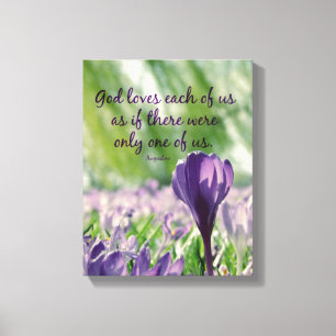 Inspirerend God houdt van elk van ons citaat Canvas Afdruk