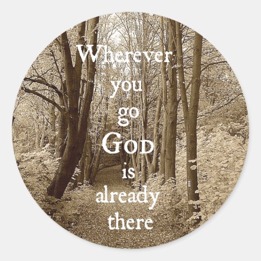 Inspirerend God is er al Christelijk Citaat Ronde Sticker (Voorkant)