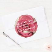 Inspirerend God Quote Masterstuk Ronde Sticker (Envelop)