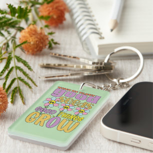 Inspirerend Goede Dingen Groeien Wordart Sleutelha Sleutelhanger