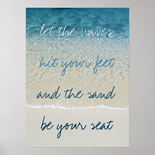Inspirerend golven van het Surf Turquoise Blue Oce Poster (Voorkant)