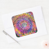 Inspirerend  Grateful Cute Classroom Vierkante Sticker (Envelop)