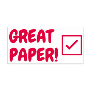Inspirerend "GREAT PAPER!" Instructeur Rubber Stam Zelfinktende Stempel