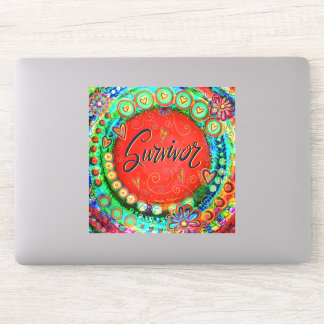 Inspirerend grillige rode overlevende inspiriteit sticker