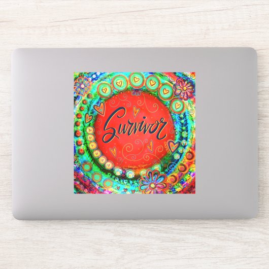 Inspirerend grillige rode overlevende inspiriteit sticker (Computer)