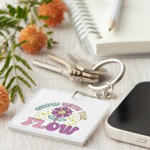 Inspirerend groeien met de Flow Wordart Sleutelhan Sleutelhanger