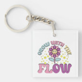 Inspirerend groeien met de Flow Wordart Sleutelhan Sleutelhanger (voorkant)