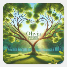 Inspirerend groen vierkante sticker