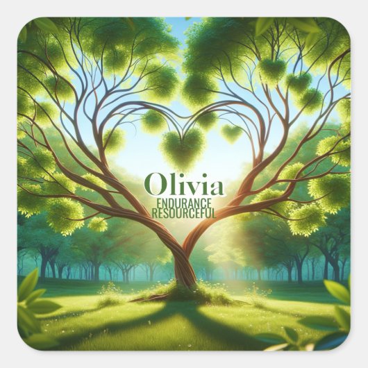 Inspirerend groen vierkante sticker (Voorkant)