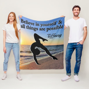 INSPIREREND GYMNASTIEK CITAAT FLEECE DEKEN
