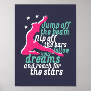 Inspirerend Gymnastiek Citaat voor Gymnast Girl Poster