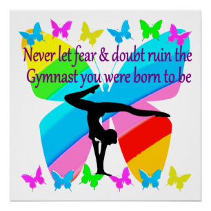 INSPIREREND GYMNASTIEK MEISJE VLINDER ONTWERP PERFECT POSTER
