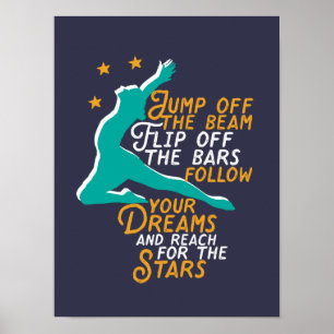 Inspirerend gymnastiek Quote Gymnast Girl Poster