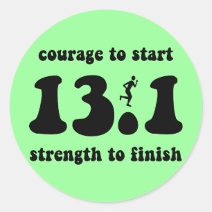 Inspirerend halve marathon ronde sticker