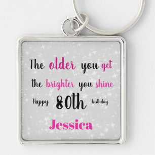 Inspirerend Happy 80th Birthday Sleutelhanger