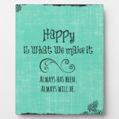 Inspirerend Happy Quote Fotoplaat (Voorkant)