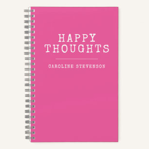 Inspirerend Happy Quote roze gepersonaliseerde naa Notitieboek