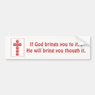 Inspirerend hartenkruis bumpersticker