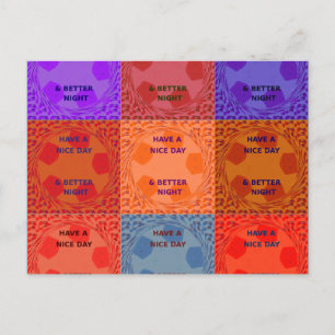 Inspirerend Heb een mooie dag geruite Pop tekst Briefkaart