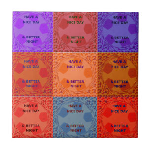 Inspirerend Heb een mooie dag geruite Pop tekst Tegeltje