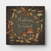 Inspirerend herfstquote champignonbladeren fotoplaat (Voorkant)