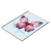 Inspirerend hoop roze vlinder notitieboek (Linkerzijde)