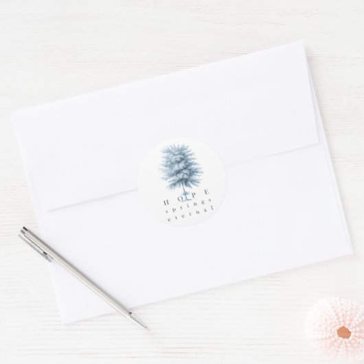 Inspirerend Hope Springs Eternal  Tree Ronde Sticker (Envelop)