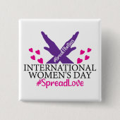 Inspirerend Internationale Vrouwendag Button (Voorkant)