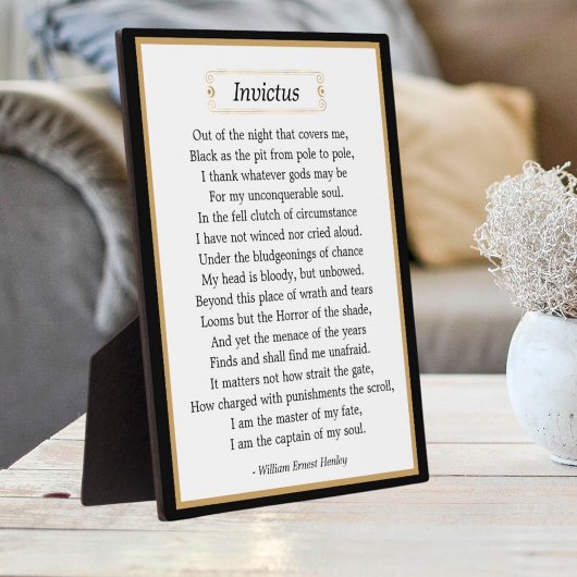 Inspirerend Invictus Poem Tabletop Fotoplaat