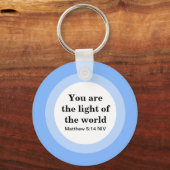 Inspirerend Je bent het licht van de Wereld Blauw Sleutelhanger (Voorkant)