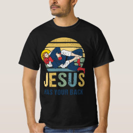 Inspirerend Jezus heeft je rug Jiu Jitsu Retro T-shirt