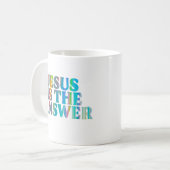 Inspirerend, Jezus is het antwoord Koffiemok (Voorkant links)