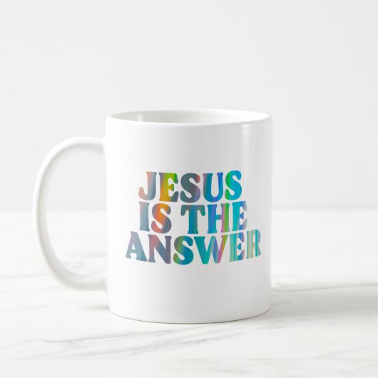 Inspirerend, Jezus is het antwoord Koffiemok (Links)
