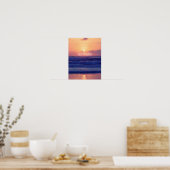 Inspirerend Just Breathe Ocean Sunset Poster (Keuken)