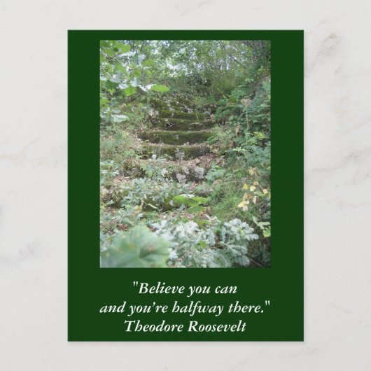 Inspirerend kaart. Citaat van Roosevelt Briefkaart (Voorkant)