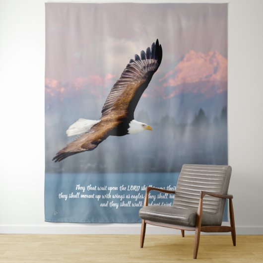 Inspirerend kale adelaar Scriptuur Verse Wandkleed (In situ)