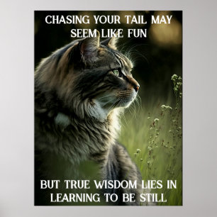 Inspirerend Kat Poster met Motivatie Citaat