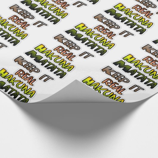 Inspirerend "Keep It Real Hakuna Matata" kunst Cadeaupapier (Hoek)
