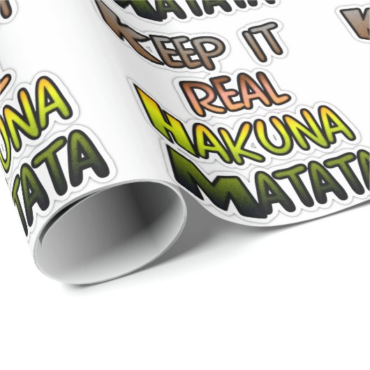 Inspirerend "Keep It Real Hakuna Matata" kunst Cadeaupapier (Rol Hoek)