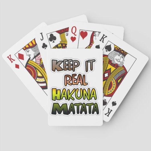 Inspirerend "Keep It Real Hakuna Matata" kunst Speelkaarten (Achterkant)