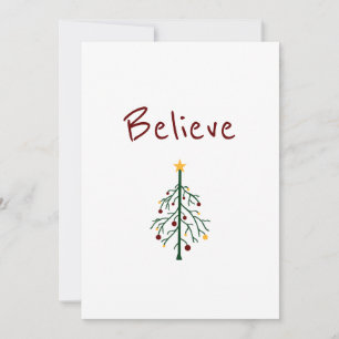 Inspirerend kerstboom Believe Santa Feestdagenkaart