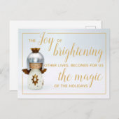 Inspirerend kerstcitaat met engelse en goudtekst briefkaart (Voorkant / Achterkant)