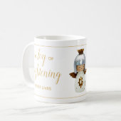 Inspirerend kerstcitaat met engelse en goudtekst koffiemok (Voorkant links)