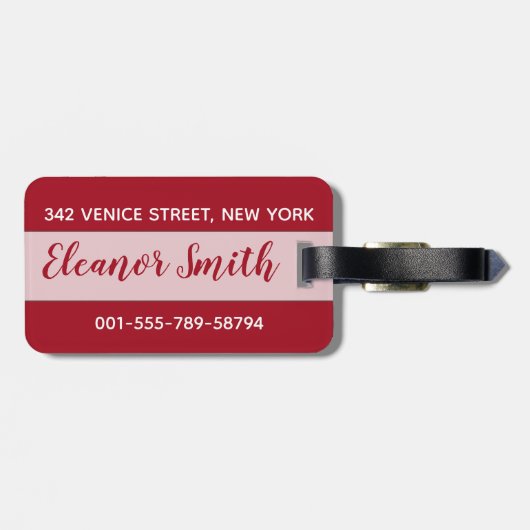 Inspirerend kerstcitaat met rode versiering bagagelabel (Achterkant horizontaal)