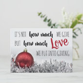 Inspirerend kerstcitaat met rode versiering kaart (Staand voorkant)