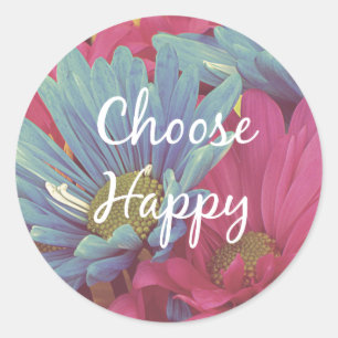 Inspirerend Kies Happy Quote Affirmatie Ronde Sticker