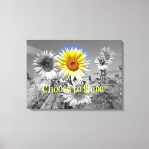 Inspirerend Kiezen om Citaat met Zonnebloem te vor Canvas Afdruk